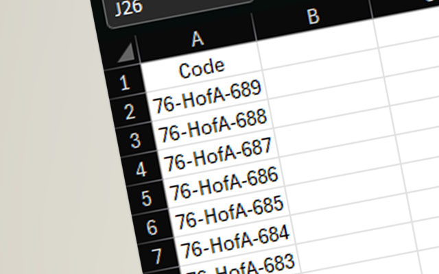 Codes als .csv